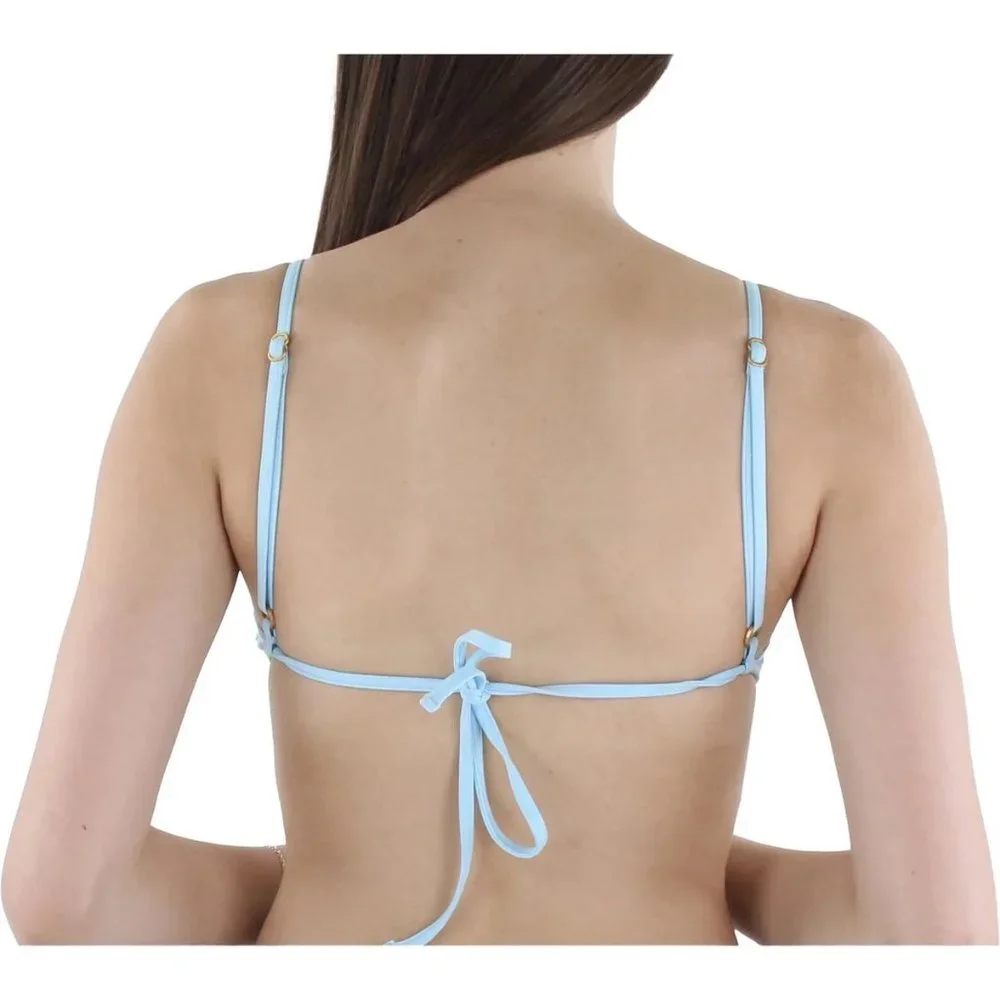 l*space Lace Embroidered Bikini‎ Top in Sky Blue XL